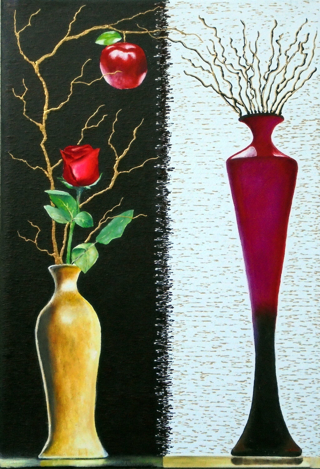 Adam and Eve. Red Serhiy Berezin Original painting for sale