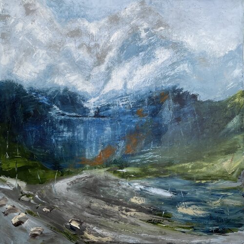 The mountains are calling by Mariam Qureshi, Painting for Sale on Select