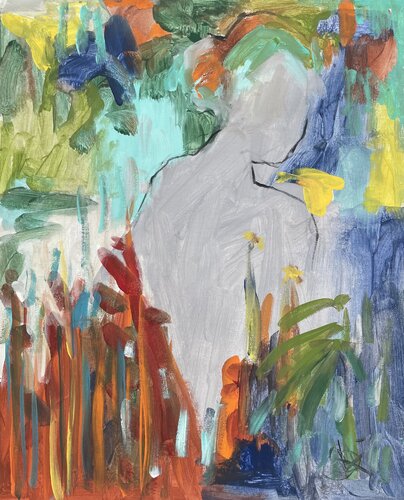 Smell the flowers by Mariam Qureshi, Painting for Sale on Select