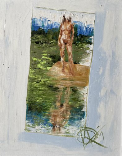 Existential Nude reality by Mariam Qureshi, Painting for Sale on Select