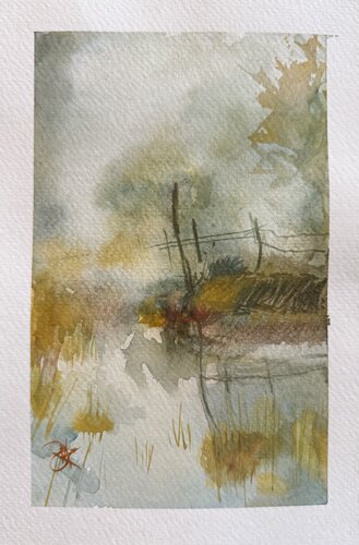 Charming little bridge by Mariam Qureshi, Painting for Sale on Select