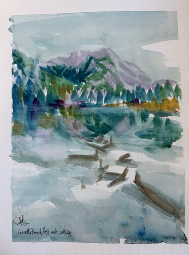 Mount Lorette, Plein air study by Mariam Qureshi, Painting for Sale on Select