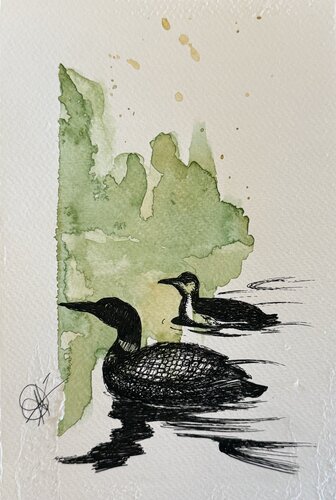 The wake of the pond, study 1 by Mariam Qureshi, Drawing for Sale on Select