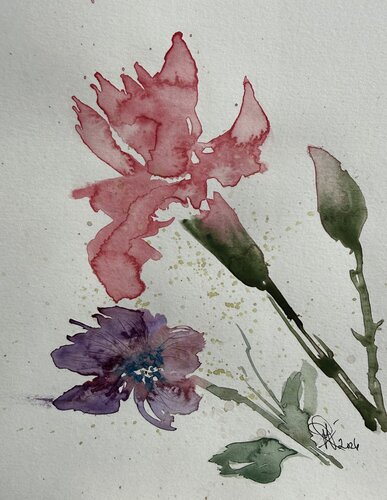 Flower study von Mariam Qureshi, Malerei kaufen auf Select