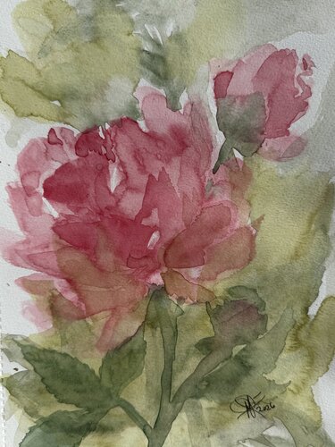 Flower petal study von Mariam Qureshi, Malerei kaufen auf Select