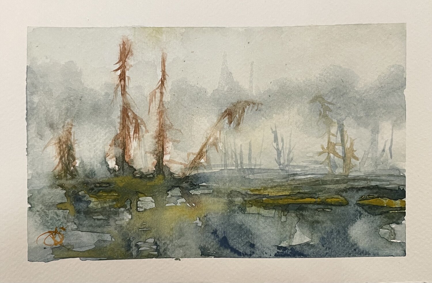 Whispers of mountain marshes Mariam Qureshi Originalgemälde zu verkaufen