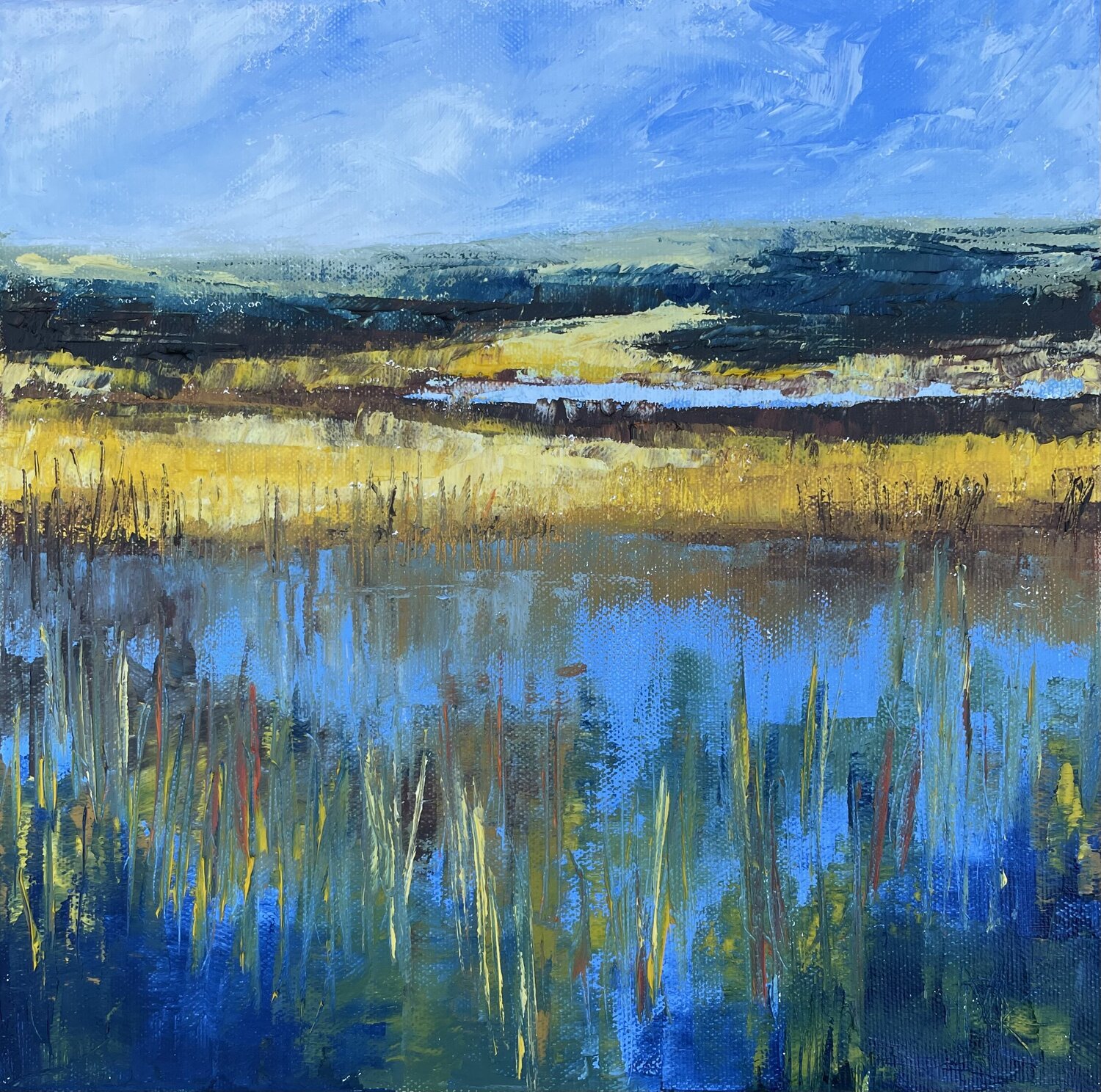 Stillness in the reeds Mariam Qureshi Original painting for sale