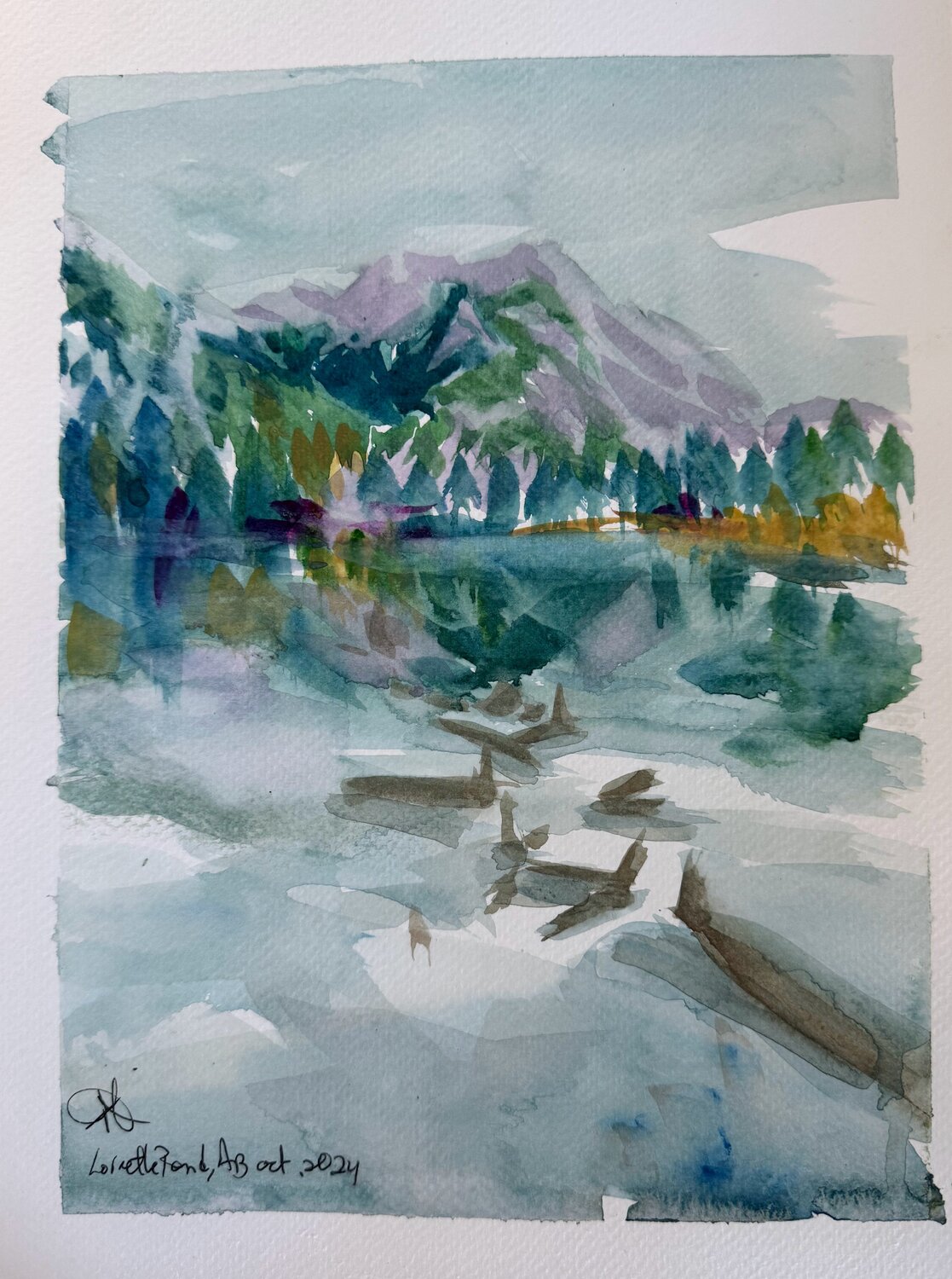 Mount Lorette, Plein air study Mariam Qureshi Original painting for sale