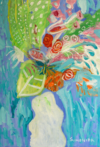 The Vase is Enjoying a Beautiful Day by Simonida Djordjevic, Painting for Sale on Select