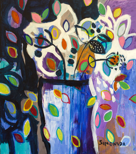 Blue Vase by Simonida Djordjevic, Painting for Sale on Select
