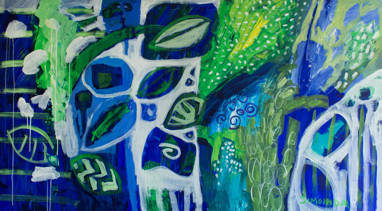 Morning Freshness of the Botanical Garden Simonida Djordjevic Original painting for sale