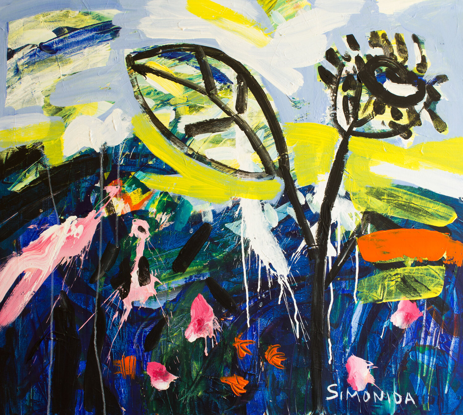 Expressionist Landscape Simonida Djordjevic Original painting for sale
