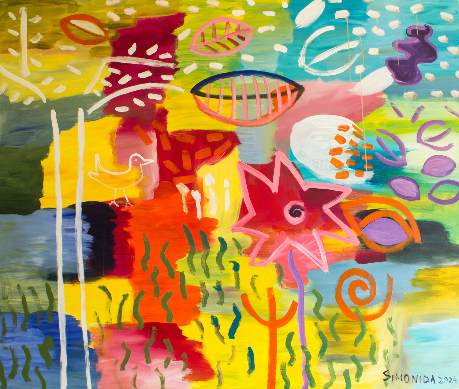Spring in Alice's Garden Simonida Djordjevic Original painting for sale