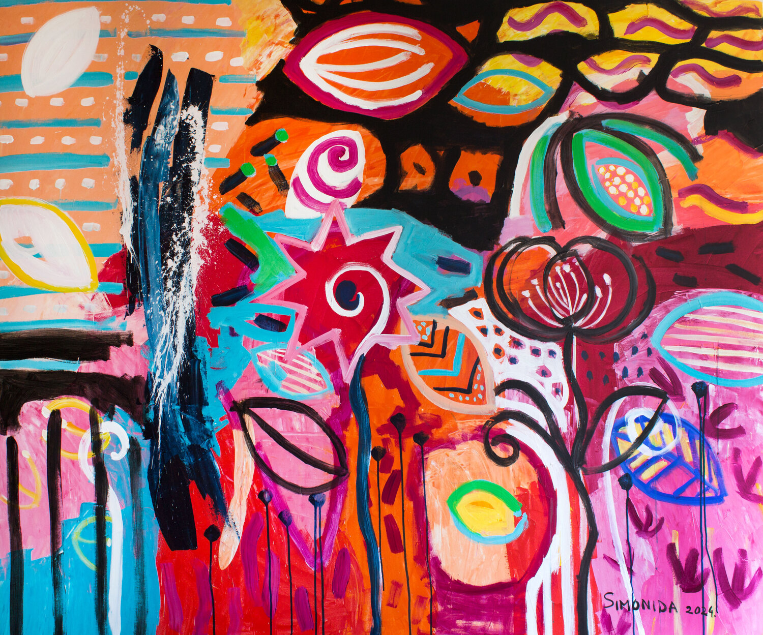 Night in Alice's Garden Simonida Djordjevic Original painting for sale