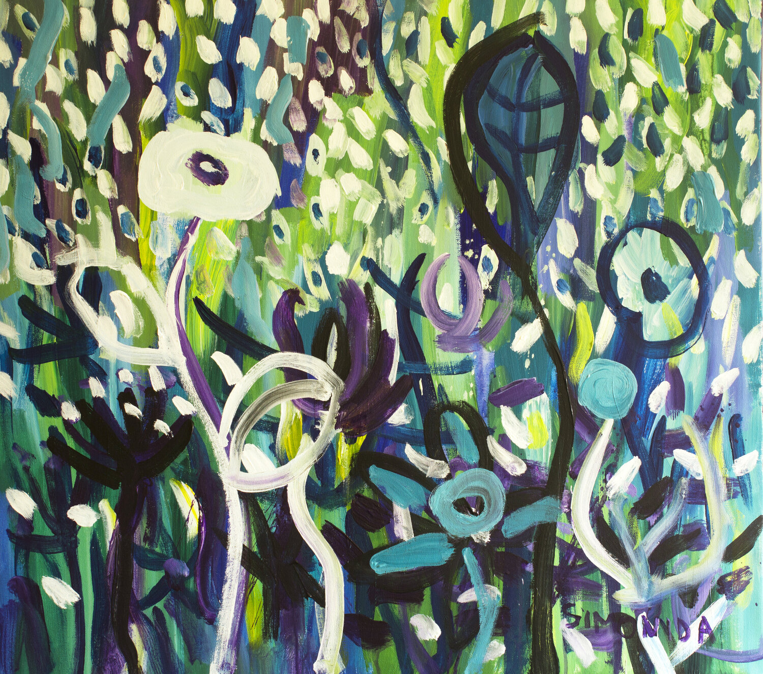 Whimsical Garden Simonida Djordjevic Original painting for sale