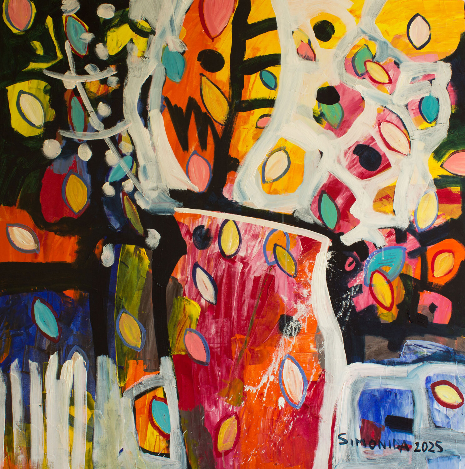 Playful Vase 2 Simonida Djordjevic Original painting for sale