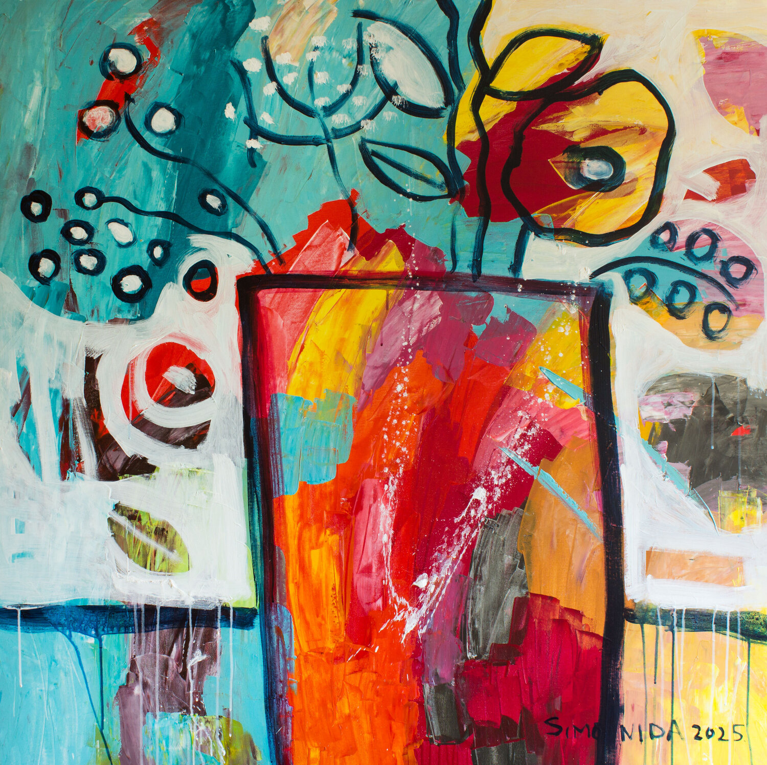 Monolithic Vase Simonida Djordjevic Original painting for sale