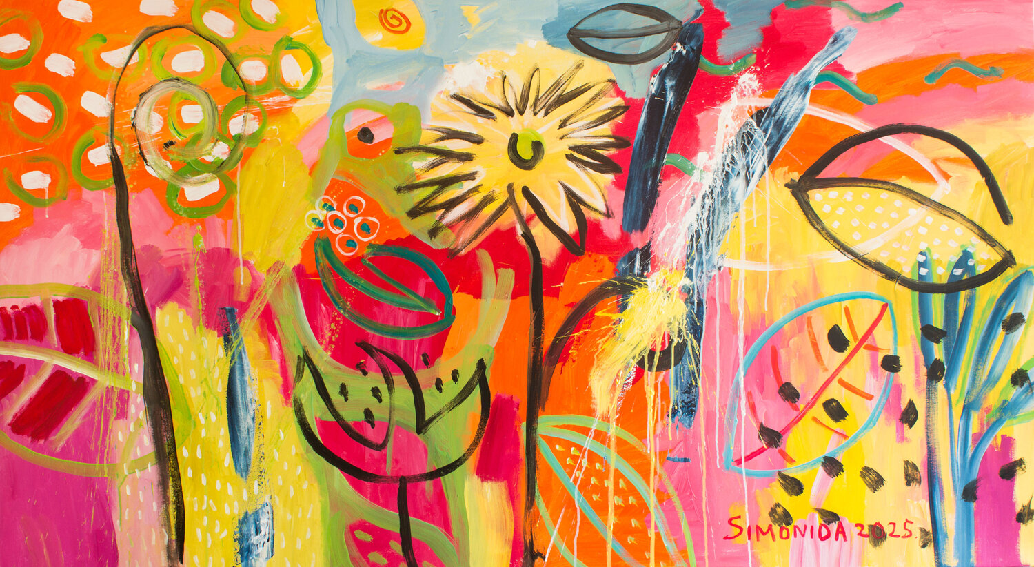 Sun in Alice's Garden Simonida Djordjevic Original painting for sale