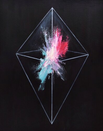 In Bloom No.1 Red and Green by Daisuke Ujuan, Painting for Sale on Select