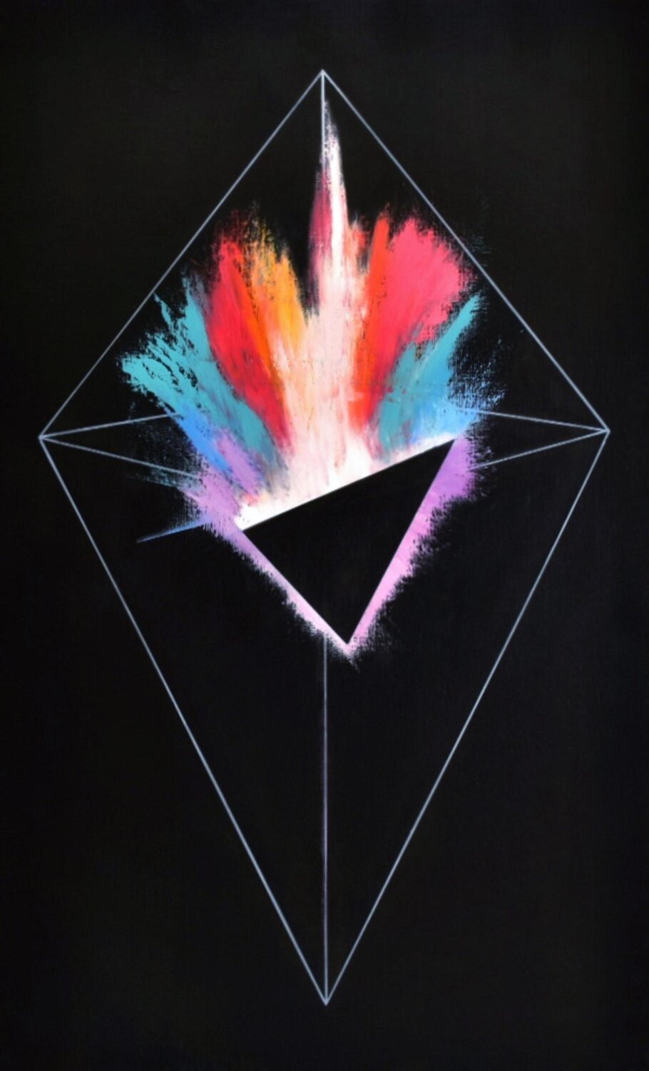 In Bloom No.7 Rainbow Daisuke Ujuan Original painting for sale