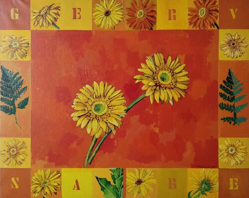 Gerveras by Marietta Negueruela, Painting for Sale on Select
