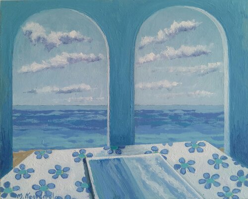Pintando en Mallorca by Marietta Negueruela, Painting for Sale on Select