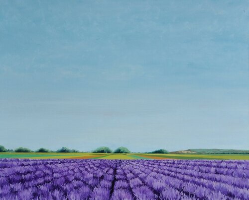 Paisaje de lavanda  en la Provenza by Marietta Negueruela, Painting for Sale on Select