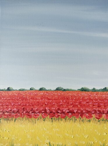 Amapolas y colza en Castilla II by Marietta Negueruela, Painting for Sale on Select