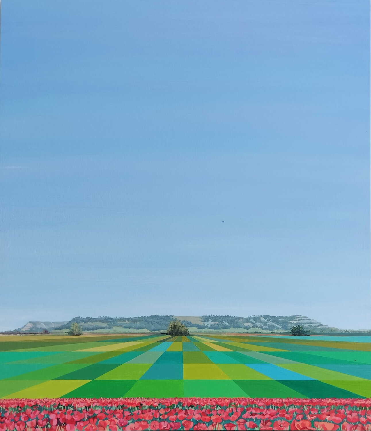 Cerros del Camino Viejo y amapolas Marietta Negueruela Original painting for sale