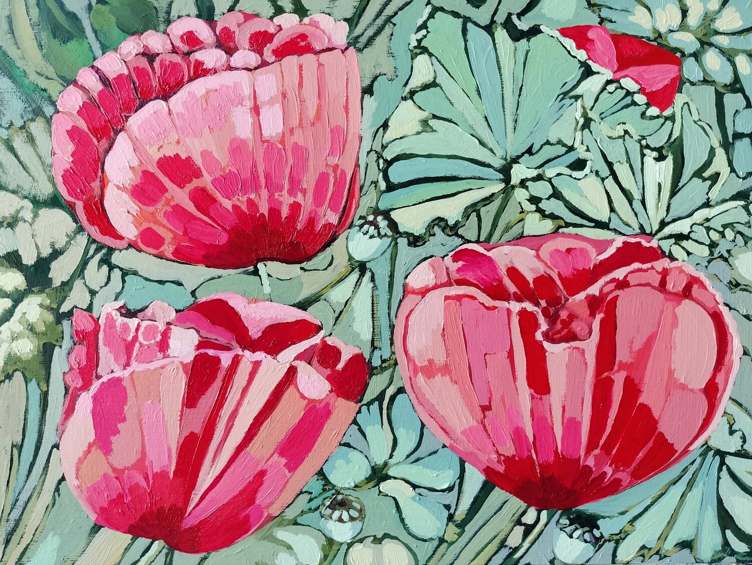 Amapolas modernistas Marietta Negueruela Original painting for sale