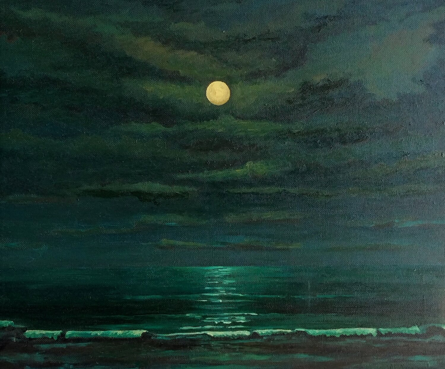 La luna en el mar riela, Nocturno II Marietta Negueruela Original painting for sale