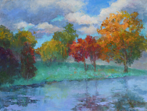 Quiet Leaves Rustling by Oksana Johnson, Painting for Sale on Select