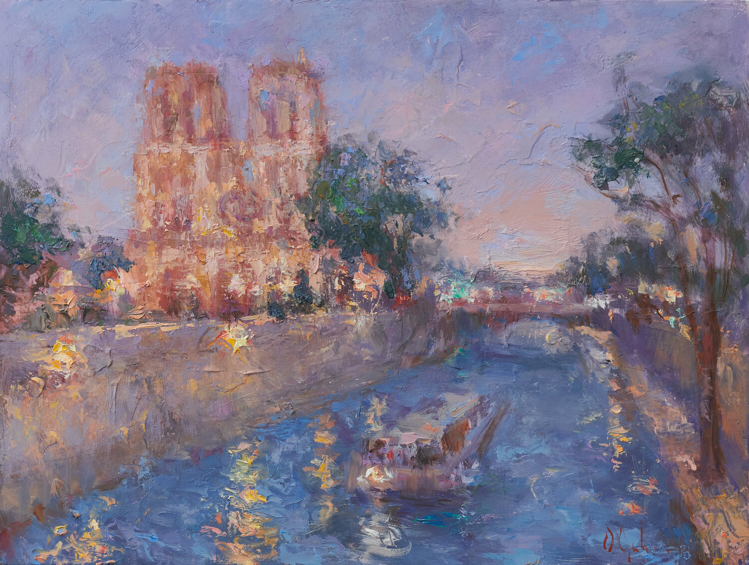 Twilight in Paris Oksana Johnson Original painting for sale