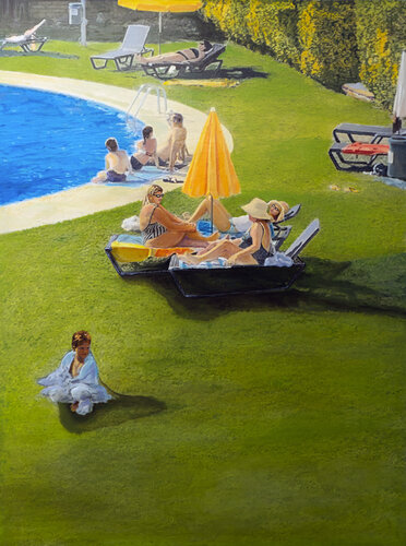 DOCE FAR NIENTE IN THE POOL by José Antonio Castro-Muñiz, Painting for Sale on Select