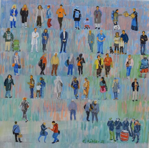 Unterwegs  Aus der Reihe " Menschen Landschaften " by Ela Köhler, Painting for Sale on Select
