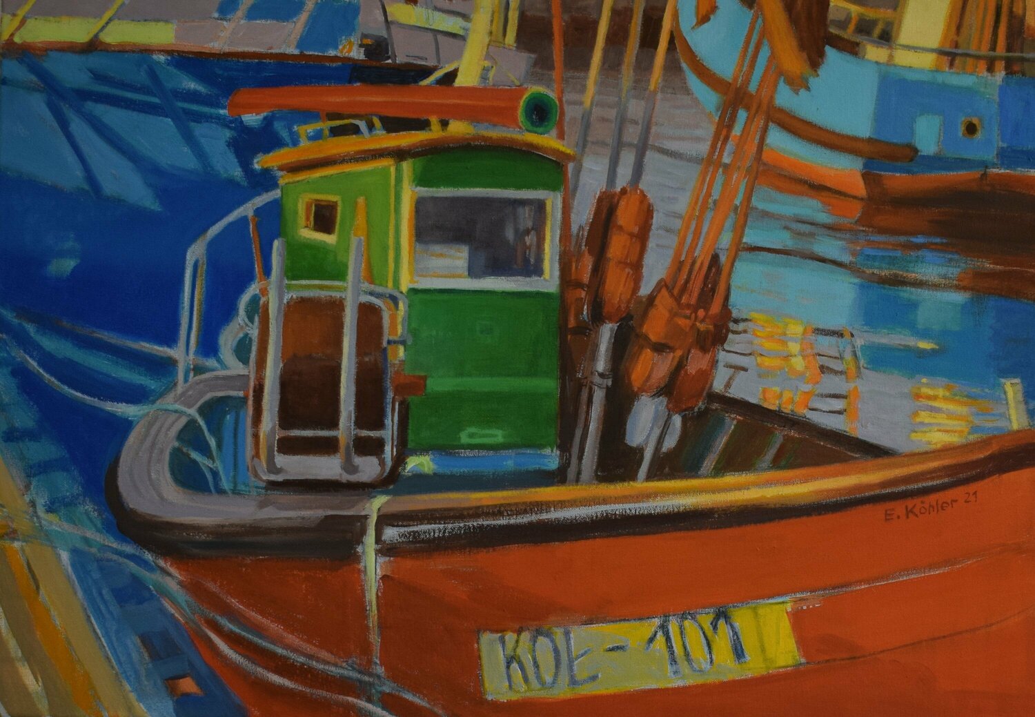 Hafen in Kolberg Ela Köhler Original painting for sale