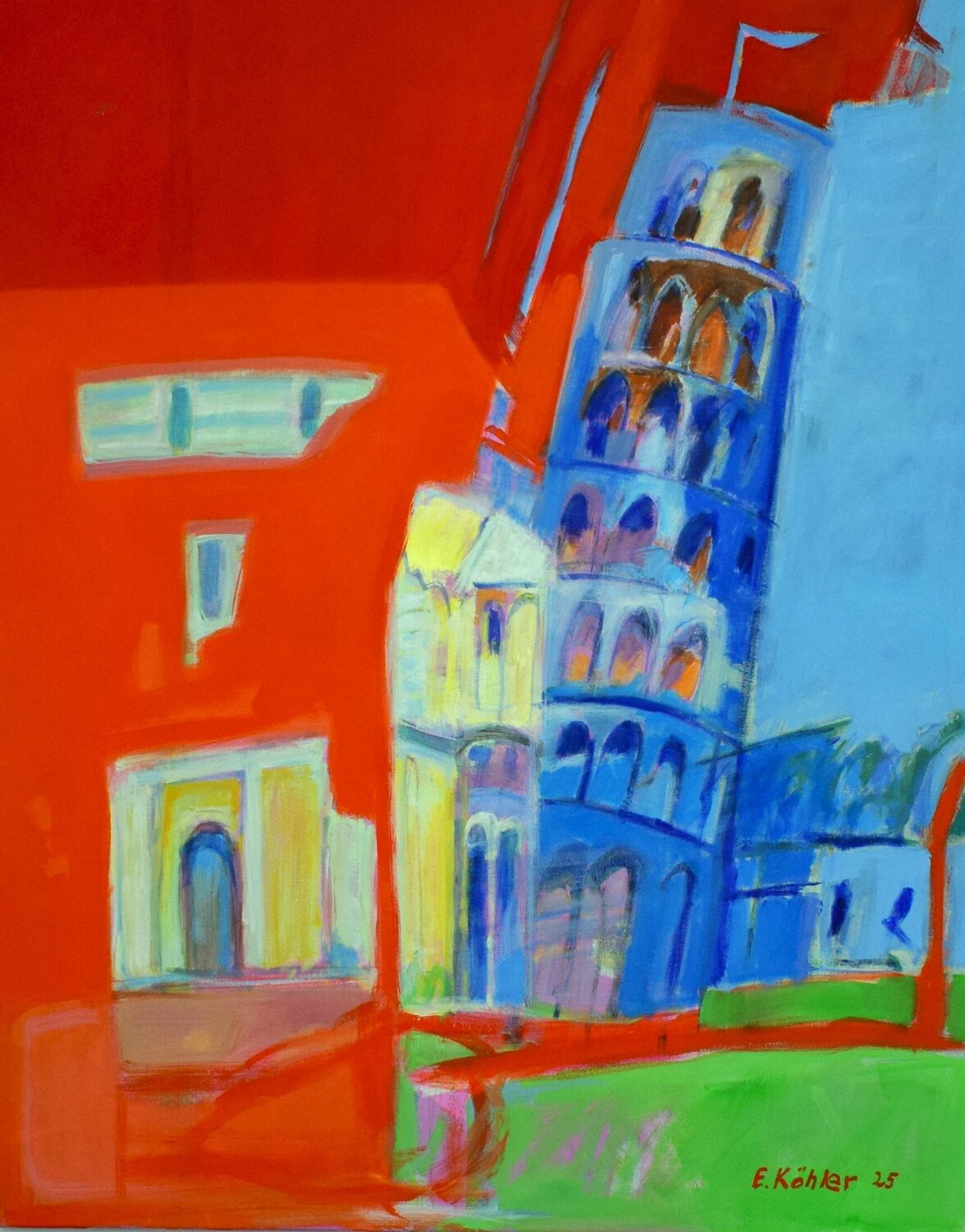 " Der schiefe Turm von Pisa." / II / Ela Köhler Original painting for sale