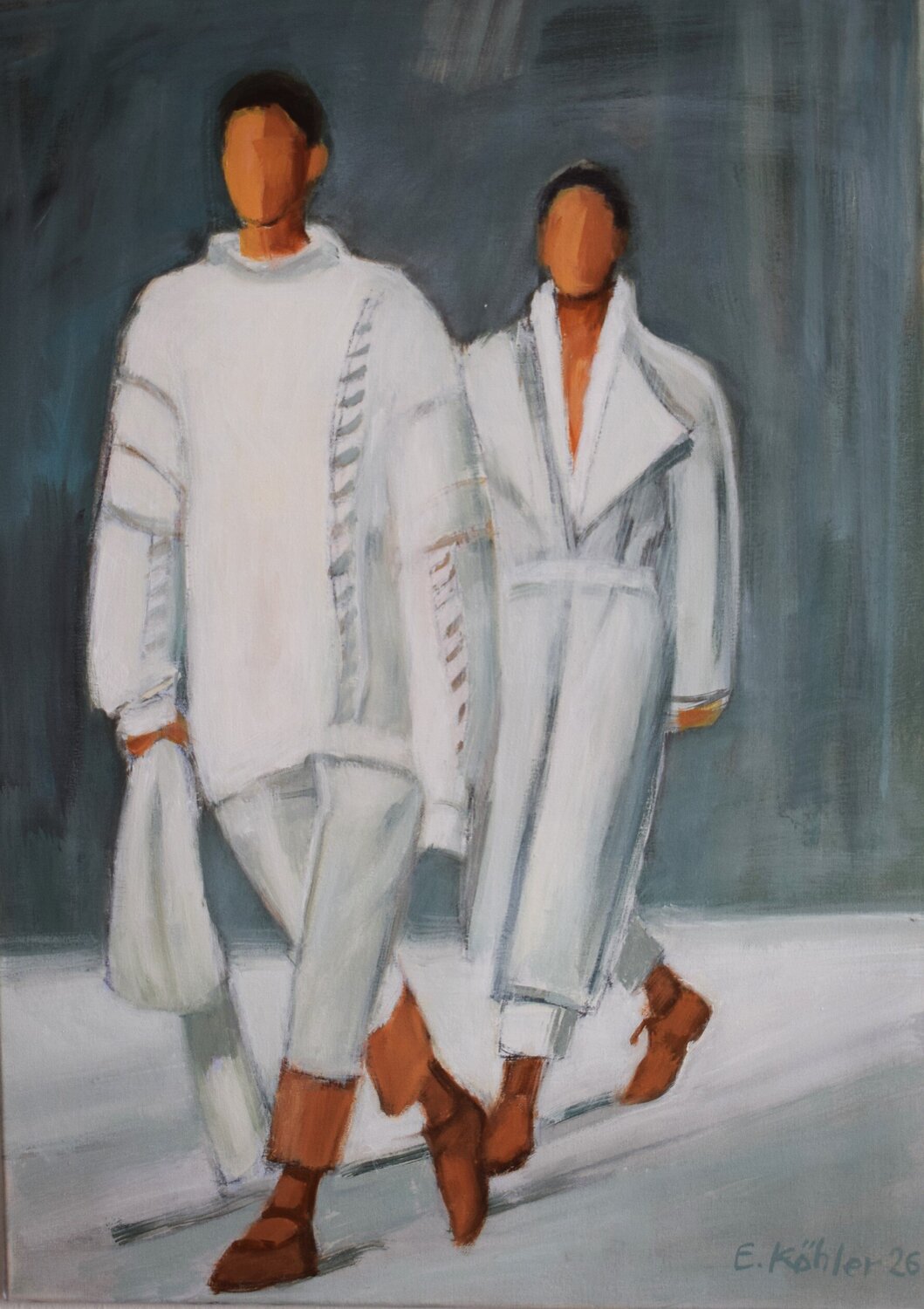 Mode in Weiß Ela Köhler Original painting for sale