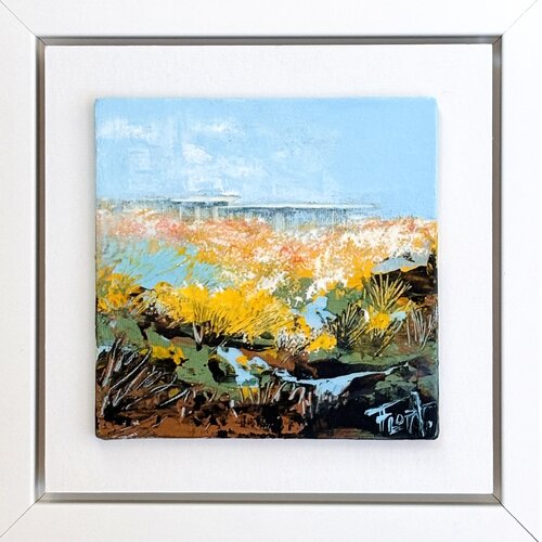 L'ÉTÉ EN ÉCLATS - Oeuvre encadrée 21X21cm von Florence Autelin, Malerei kaufen auf Select
