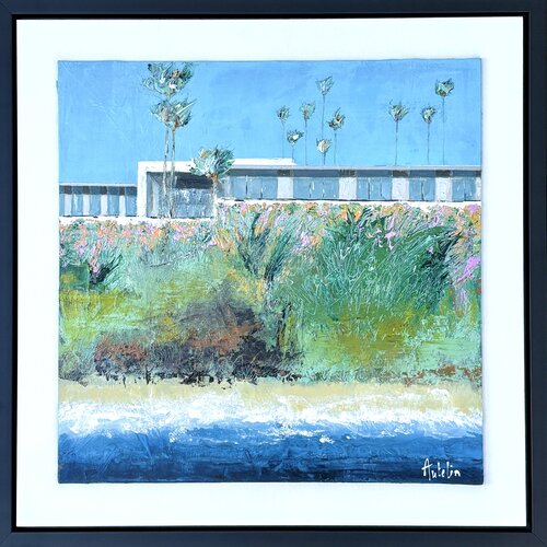 L'ÉTÉ EN PERSPECTIVE - Oeuvre encadrée 48X48cm von Florence Autelin, Malerei kaufen auf Select
