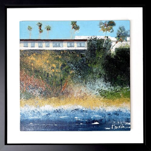 VUE SUR MER - Caisse américaine 35X35cm von Florence Autelin, Malerei kaufen auf Select