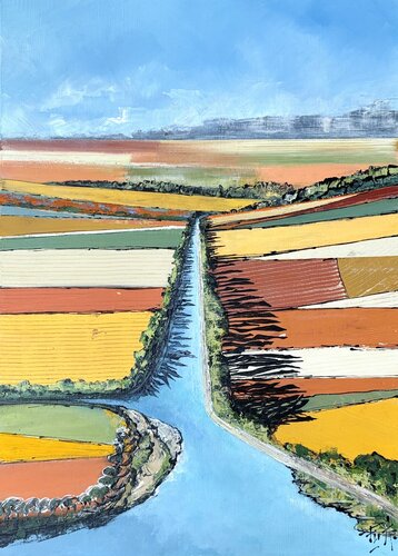 ET AU MILIEU COULE UNE RIVIÈRE by Florence Autelin, Painting for Sale on Select