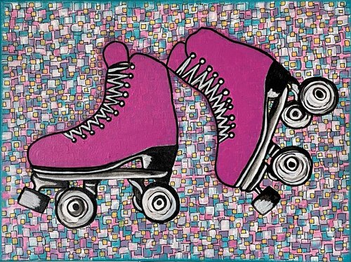 I'VE GOT A BRAND NEW PAIR OF ROLLER SKATES by Carol Zsolt, Painting for Sale on Select