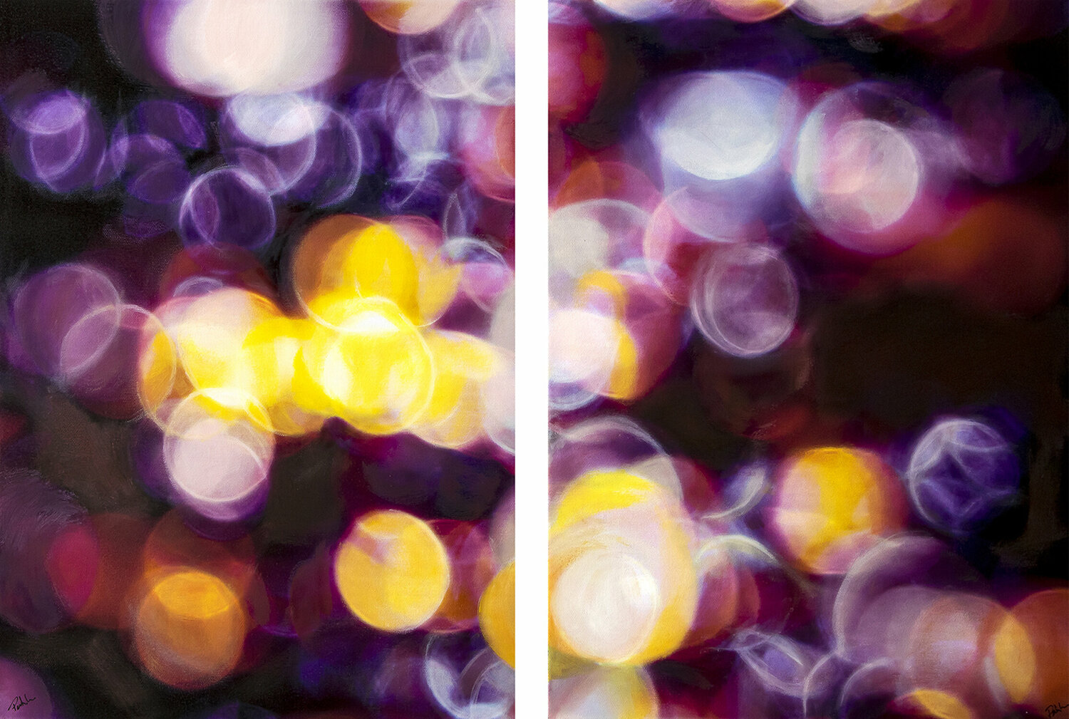 Sun Glitter VII - Diptych Bruce Peebles Original painting for sale