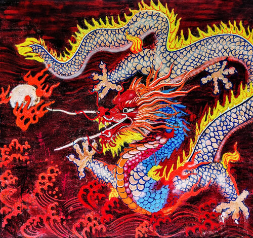 Fire Dragon by Giuseppe Valia, Painting for Sale on Select