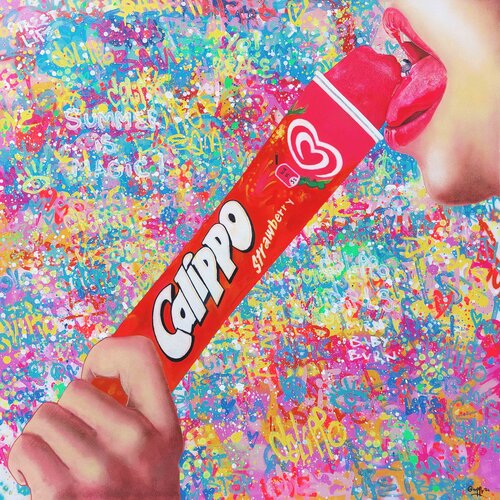 Strawberry Calippo by Giuseppe Valia, Painting for Sale on Select