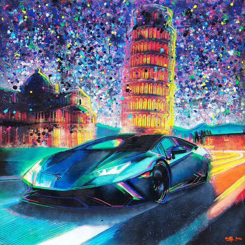 Trip in Pisa in out of register by Giuseppe Valia, Painting for Sale on Select