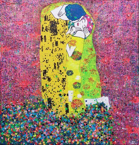 Klimt's Kiss in thoughtless by Giuseppe Valia, Painting for Sale on Select