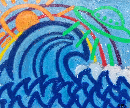 Sun-disco-wave by Giuseppe Valia, Painting for Sale on Select