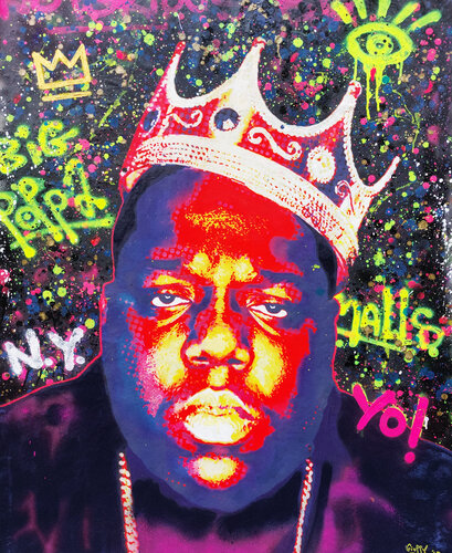 The Notorious B.I.G. aka BIG POPPA aka BIGGIE SMALLS by Giuseppe Valia, Painting for Sale on Select